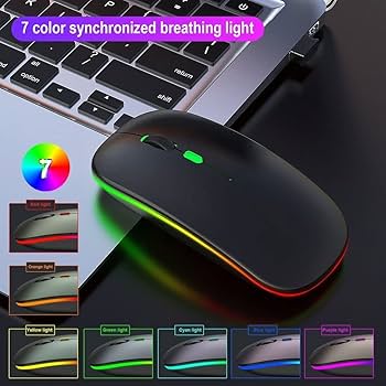 Picture of Rechargeable Wireless Rgb Waterproof Optical Mouse For Pc And Laptop Gamer Dual Model 2.4Ghz Mouse - Versatile And Waterproof Wireless Gaming Mouse - Black
