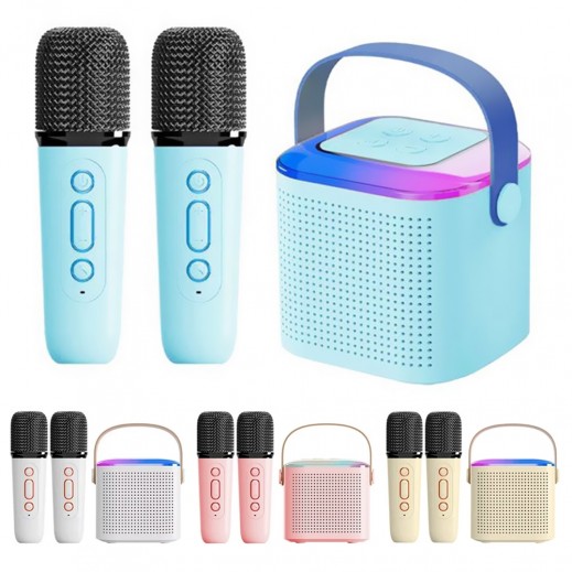 Picture of (DUEL MIC) Professional wireless microphone RGB Colorful Light Singing Karaoke Speaker Bluetooth-Compatible 5.3 Support 3.5mm Earphone