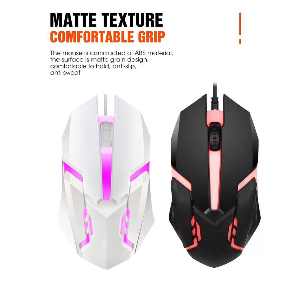 Picture of Wired Gaming Mouse LED Laptops PC Computers Optical Mice Computer Mouse- WHITE - White