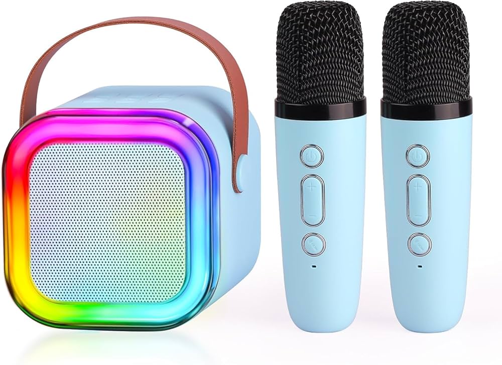 Picture of K12 RGB Karaoke Bluetooth Speaker with Two Microphone - Multicolor
