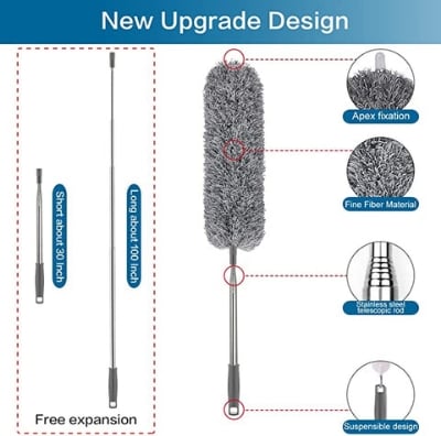 Picture of Microfibre Multipurpose Duster - Bendable, Washable and Extendable upto 100 inches - Grey