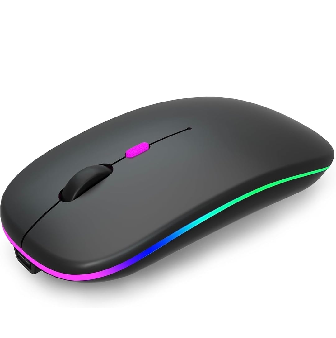 Picture of Rechargable Wireless Bluetooth Mouse For Smartphone, Laptop & Computer Black - Black