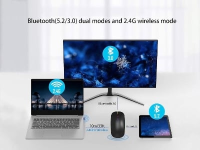 Picture of Rechargable Wireless Bluetooth Mouse For Smartphone, Laptop & Computer Black - Black