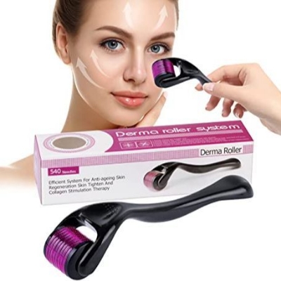 Picture of 1MM Derma Roller Micro Needle for Hair, Beard Growth and Facial Skin Therapy - Black