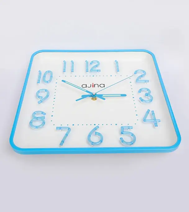 Picture of Ajina Maple Digit Square Wall Clock Blue