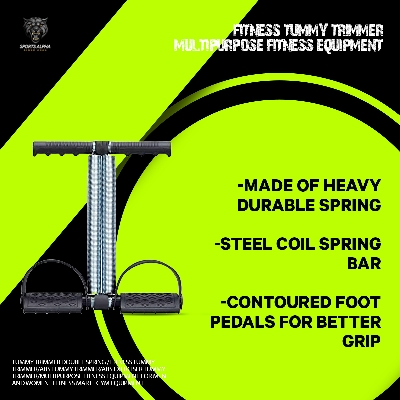 Picture of Tummy Trimmer | Double Spring Resistance | Black | Flatten Belly and Tone Muscles | Full Body Workout Equipment | Sports Alpha Black