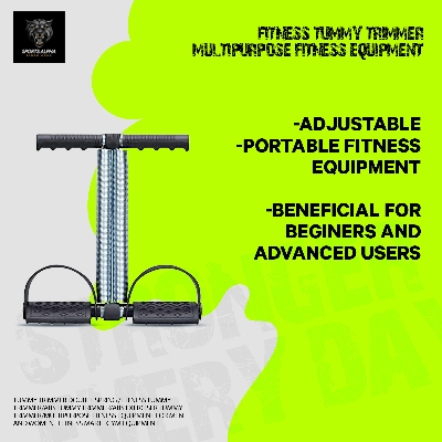 Picture of Tummy Trimmer | Double Spring Resistance | Black | Flatten Belly and Tone Muscles | Full Body Workout Equipment | Sports Alpha Black
