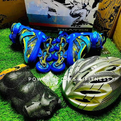 Picture of Skating Shoes Combo - 1 Pair - (39-42) - Free Helmet And Guards - Sports Alpha Black