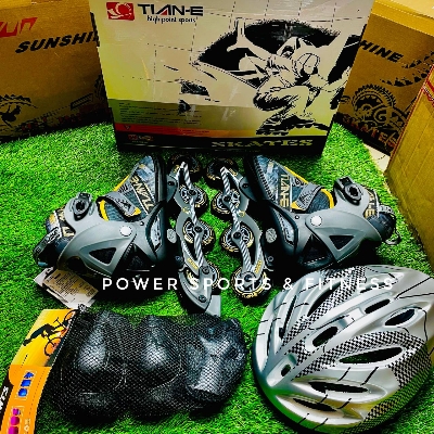 Picture of Skating Shoes Combo - 1 Pair - (39-42) - Free Helmet And Guards - Sports Alpha Black