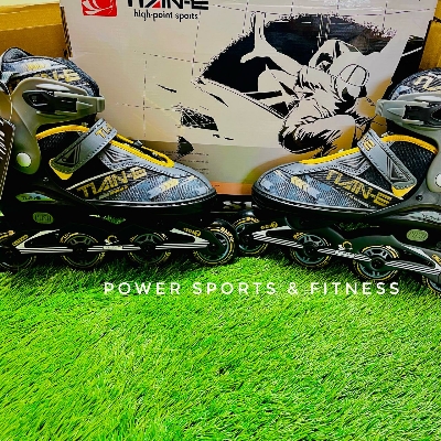 Picture of Skating Shoes Combo - 1 Pair - (39-42) - Free Helmet And Guards - Sports Alpha Black