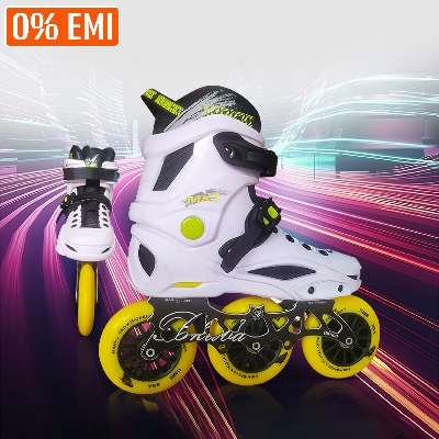 Picture of Professional Flagship Quality Racing Roller Inline Skating Shoes - 3 Wheels -  (40-44) - Boots For Adult - Sports Alpha Multicolor