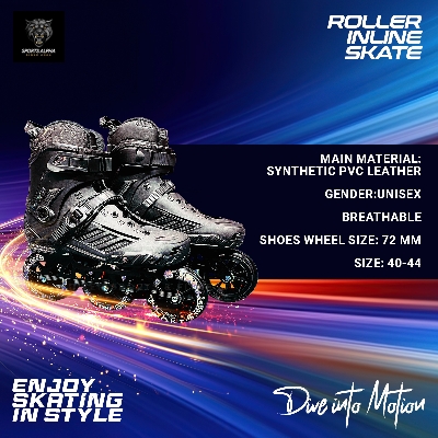 Picture of Pro Big 3 Wheeler Inliner Skate Shoes - Munchi - 100mm - Black - Sports Alpha Black