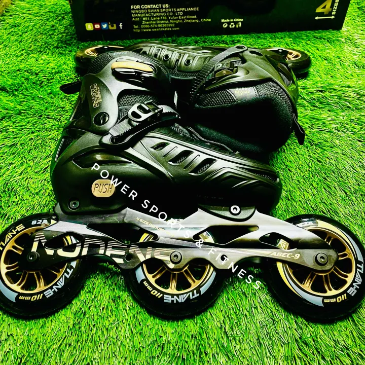 Picture of Inline Skating Shoes |  Professional |  Tian E |  3 Wheel Skate Shoes | 110mm Wheels | High Quality & Popular | Sports Alpha Black