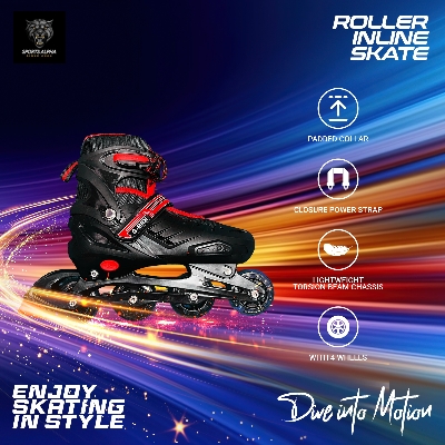 Picture of Roller Inline Skating Shoes - Multicolor - 1 Pair - Size (39-42) - High Quality - Sports Alpha Multicolor