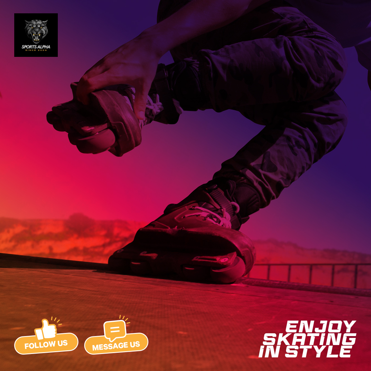 Picture of Inline Roller Skating Shoes - Size (39-42) - Black - Sports Alpha Black