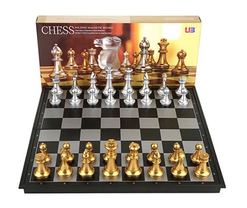Picture of Chess Board Magnetic Set (Premium) - 1 Pcs Mini - Sports Alpha - Enjoy Endless Games with Portability and Durability~High Quality Product Gold
