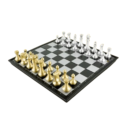 Picture of Chess Board Magnetic Set (Premium) - 1 Pcs Mini - Sports Alpha - Enjoy Endless Games with Portability and Durability~High Quality Product Gold
