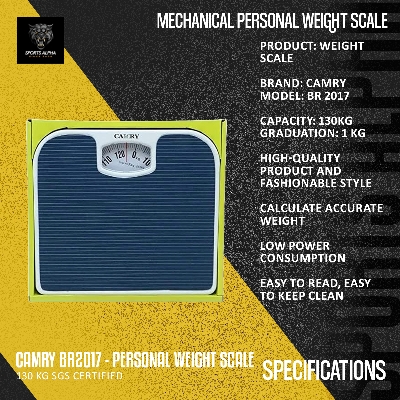 Picture of CAMRY Personal Weight Scale - Mechanical - BR2017 - 130 kg SGS Certified - Sports Alpha Multicolor