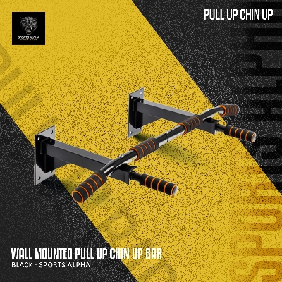 Picture of Wall Mounted Chin-Up Bar – Black –  1 Pcs – Home Gym Fitness | Sports Alpha Black