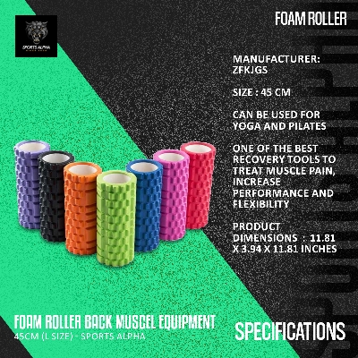 Picture of Foam Roller | For Back Muscel Growth Exercise Gym Equipment - 45cm (L Size) - Sports Alpha Multicolor