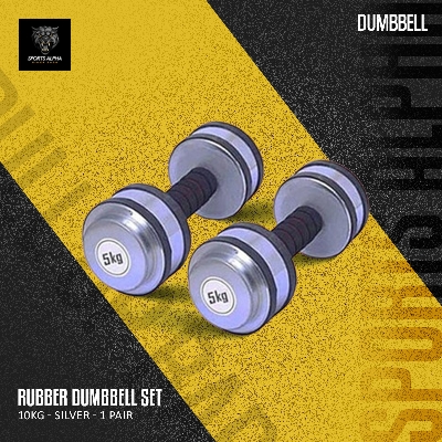 Picture of Silver Dumbbell Set - 10kg - Silver - 1 pair - Sports Alpha Silver
