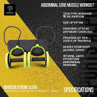 Picture of Revoflex Xtreme Double Power  - Ultra Abdominal Core Muscle Workout - Black - 1 pcs- Sports Alpha Black