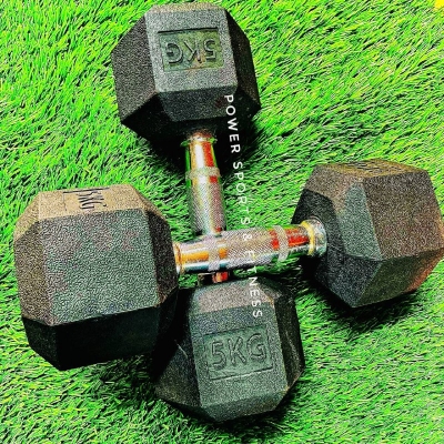 Picture of Hex Dumbbell - 5kg Dumbbell(1Pair) - 10 KG - Black - Sports Alpha Black