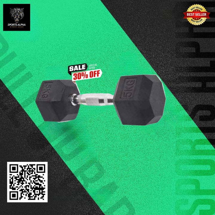 Picture of Hex Dumbbell - 5kg Dumbbell(1Pcs) - Black - Sports Alpha Black