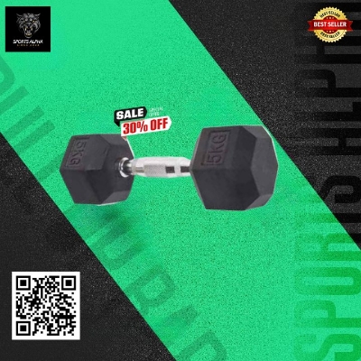 Picture of Hex Dumbbell - 5kg Dumbbell(1Pcs) - Black - Sports Alpha Black