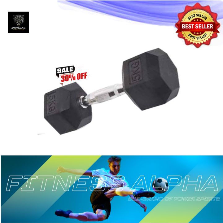 Picture of Hex Dumbbell - 5kg Dumbbell(1Pcs) - Black - Sports Alpha Black