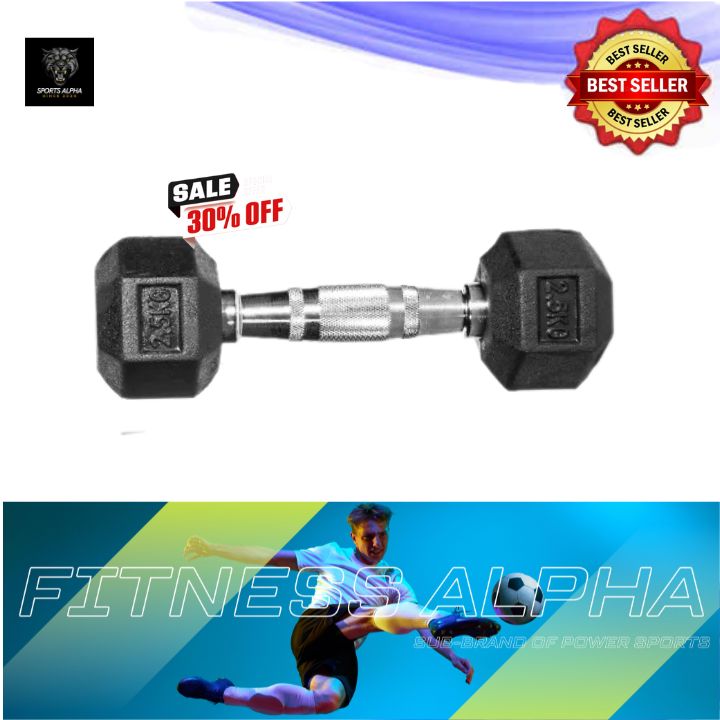 Picture of Hex Dumbbell - 2.5kg Dumbbell(1 Pcs) - Black - Sports Alpha Black