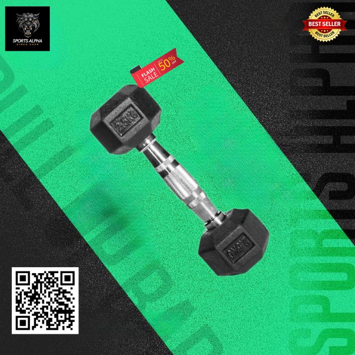 Picture of Hex Dumbbell - 2.5kg Dumbbell(1 Pcs) - Black - Sports Alpha Black
