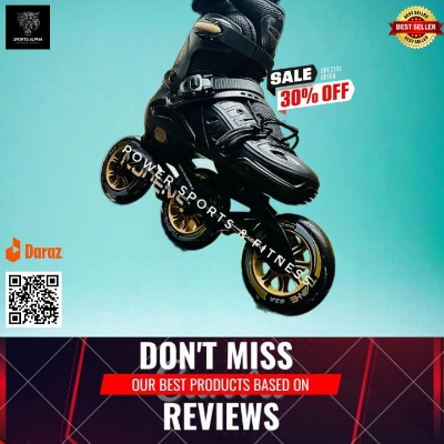 Picture of Three Wheel Skating Shoes || 110mm || Professional | TianE Skating Shoes | 3 Wheel | Popular High Quality | Sports Alpha Black