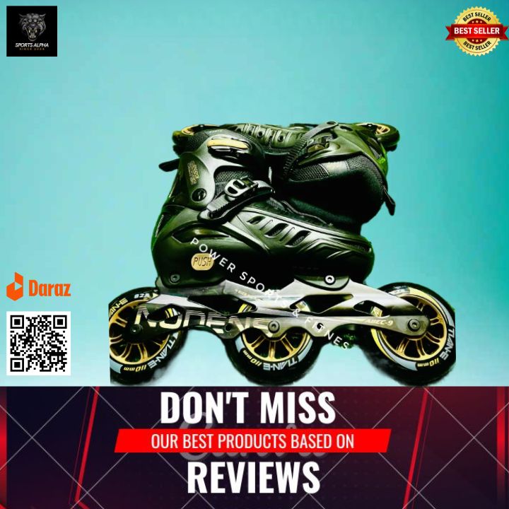 Picture of Three Wheel Skating Shoes || 110mm || Professional | TianE Skating Shoes | 3 Wheel | Popular High Quality | Sports Alpha Black