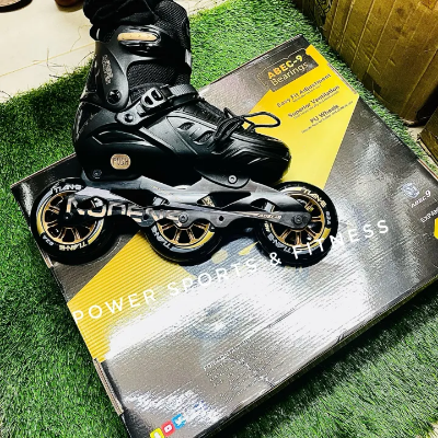 Picture of Three Wheel Skating Shoes || 110mm || Professional | TianE Skating Shoes | 3 Wheel | Popular High Quality | Sports Alpha Black