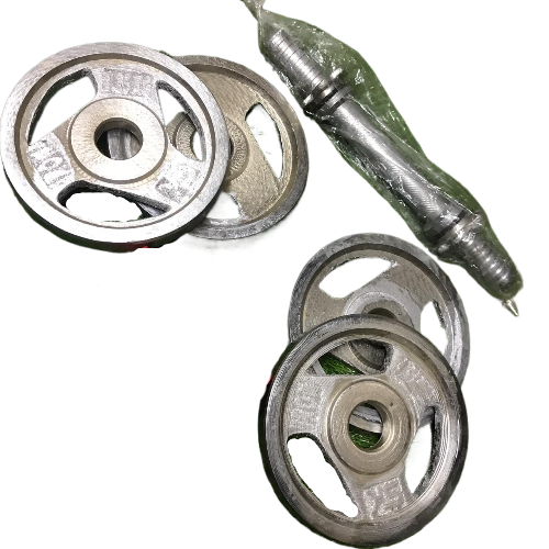 Picture of Silver Dumbbell Plate 5 KG - 1.25Kg*(4Pcs) with 1 pcs silver 10 inch stick - (Silver) - Sports Alpha Silver