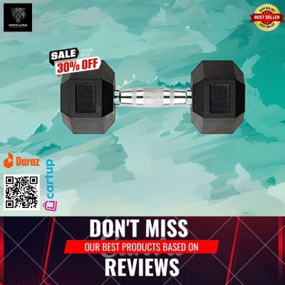 Picture of Hex Dumbbell - Premium Quality - 7.5 Kg - (1 Piece) - Sports Alpha Black