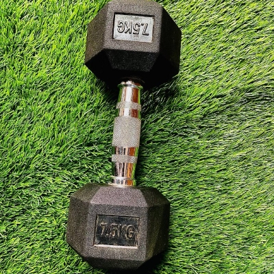 Picture of Hex Dumbbell - Premium Quality - 7.5 Kg - (1 Piece) - Sports Alpha Black