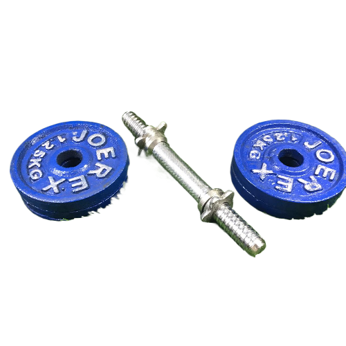 Picture of 5 Kg Dumbbell Combo (1.25kg x 4 Piece Dumbbell Plate + 1 Piece 10 inch Stick) - Blue - Sports Alpha Blue