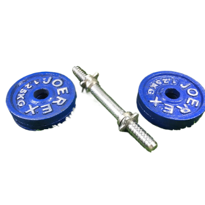 Picture of 5 Kg Dumbbell Combo (1.25kg x 4 Piece Dumbbell Plate + 1 Piece 10 inch Stick) - Blue - Sports Alpha Blue