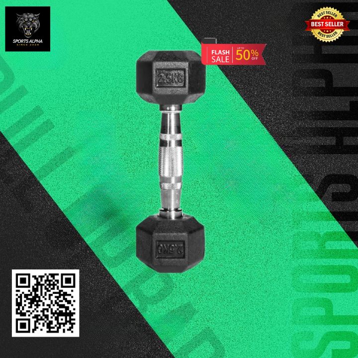 Picture of Hex Dumbbell - 2.5kg Dumbbell(1 Pair) - Black - Sports Alpha Black