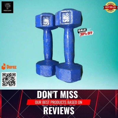 Picture of 5KG Blue Dumbbell - 2Pcs - Blue - Sports Alpha Blue