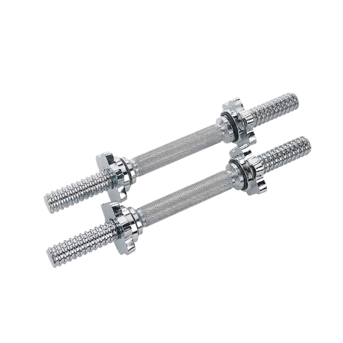 Picture of Dumbbell Stick 10 Inches Silver - 1 Pair - Chrome Plated Solid Steel Bar - Great Value - Upscaled Quality - Durable And Reliable Dumbbell Bar - Sports Alpha Silver