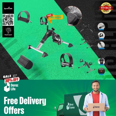 Picture of Mini Pedal Exerciser Bike |  Stay Active at Home or Office | Easy to Clean & Use |  Simple & Unique Fitness Tool | Sports Alpha Black