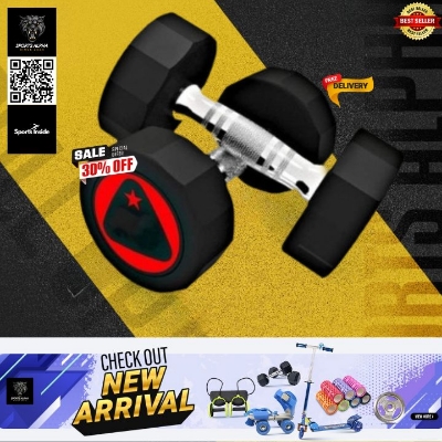 Picture of Rubber PU Iron Man Dumbbell | Premium Quality | 2.5 Kg Per | Rubber Coated | | 1 Pcs | Sports Alpha Black