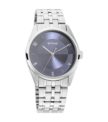 Buy TITAN NN1729SM05 Workwear Watch with Blue Dial & Metal Strap Online