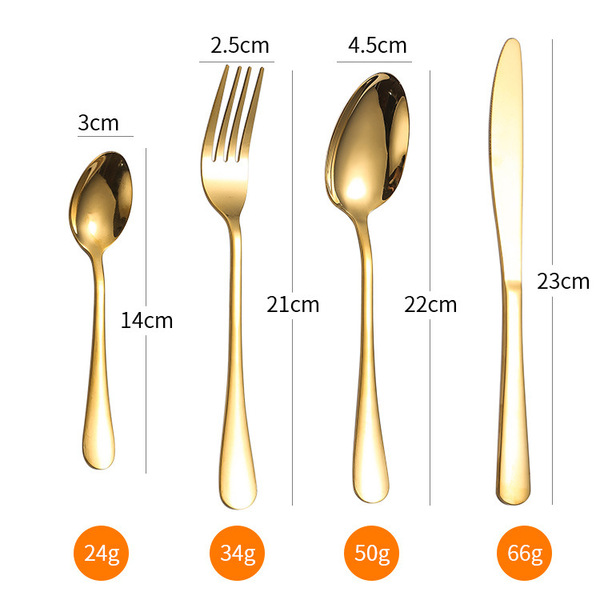 Picture of 24pcs Stainless Steel Cutlery Set with Holder - Steak Knife Fork Spoon
