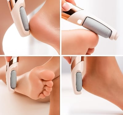 Picture of Rechargeable Flawless Pedicure Tool | Electric Callus Remover for Feet | Cordless Dead Skin Remover with 2 Roller Heads | Smooth & Soft Feet
