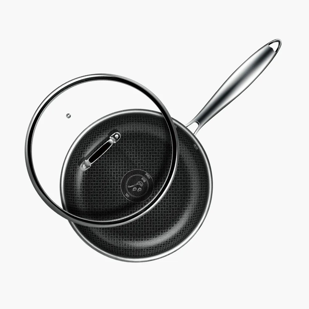 Picture of Amercook Aristo Pro 28cm SUS 304 Honeycomb Frypan With Lid