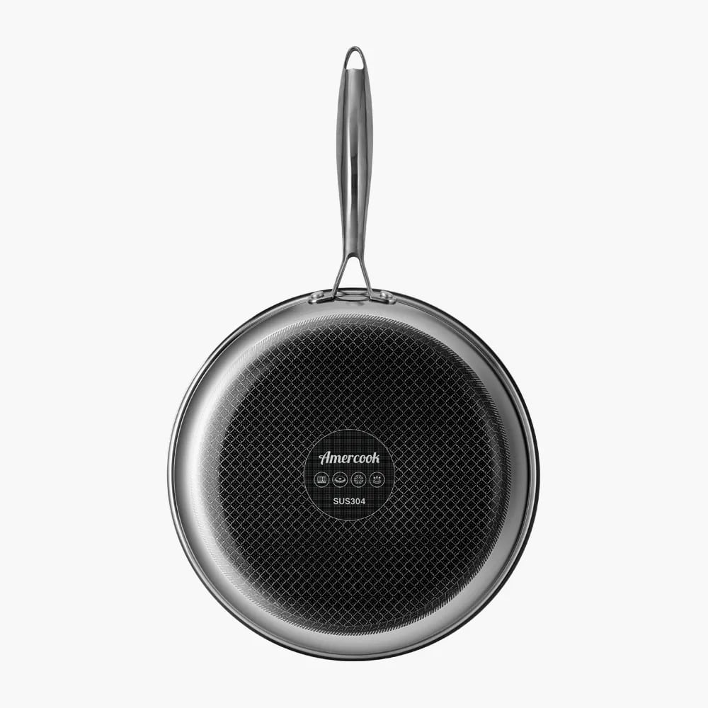 Picture of Amercook Aristo Pro 28cm SUS 304 Honeycomb Frypan With Lid